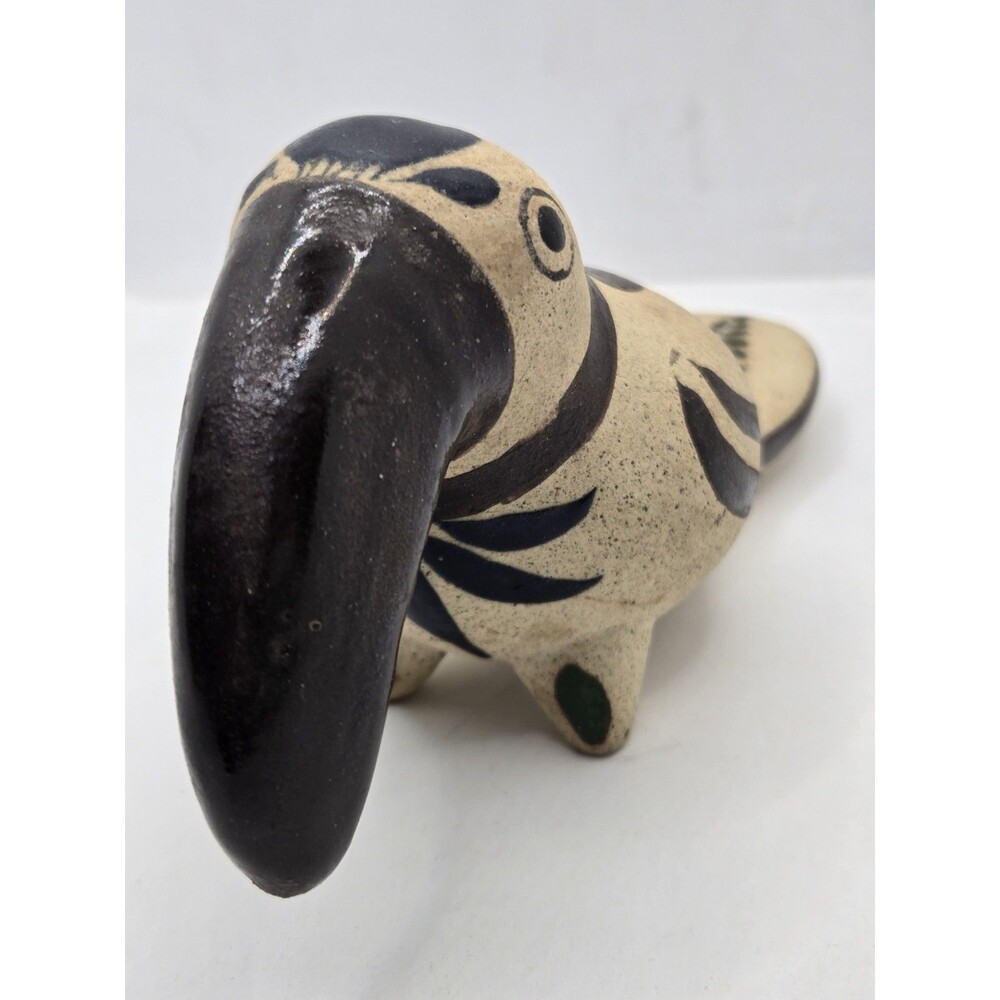 Vintage Tonala Mexican Folk Art Pottery Toucan Bird Hand Painted Figurine - Picture 7 of 13